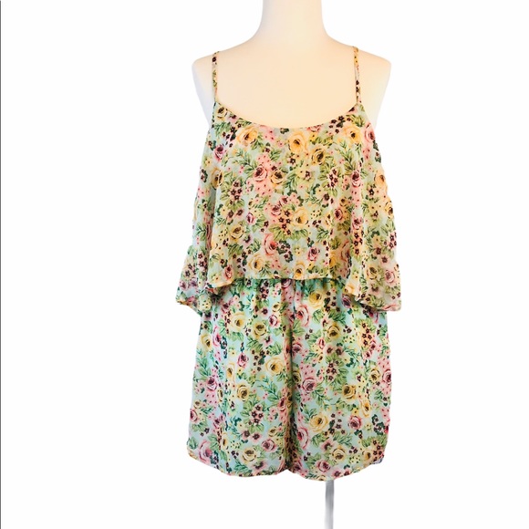 Poetry Strappy Romper Shorts  Floral Ruffle size M - Picture 3 of 10